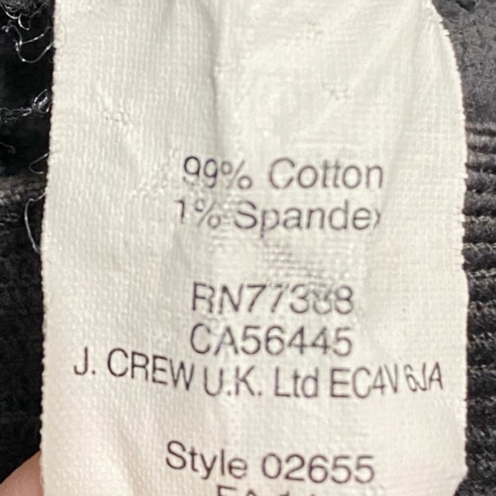 J. Crew Gray Corduroy Stretch Jeans Size 24 - Picture 5 of 6